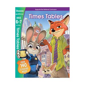 [특가] Disney Learning : Zootropolis : Times Tables,  Ages 6-7 (Paperback, 영국판)