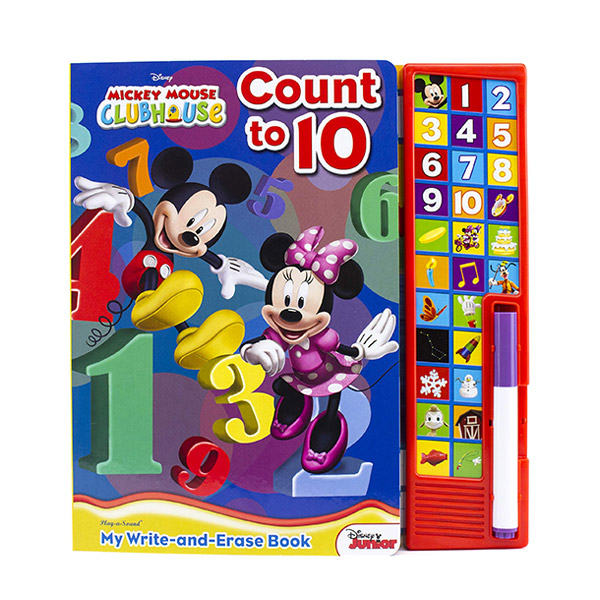 Disney Mickey Mouse Clubhouse: Count to 10: My Write-and-Erase Book (Sound Board Book)