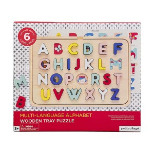 Petit Collage Multi-Language Alphabet Wooden Jigsaw Tray Puzzle