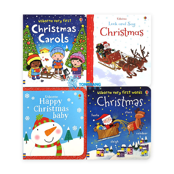 Usborne : Happy Christmas 보드북 4종 세트 (Board book, 4권, 영국판) (CD미포함)