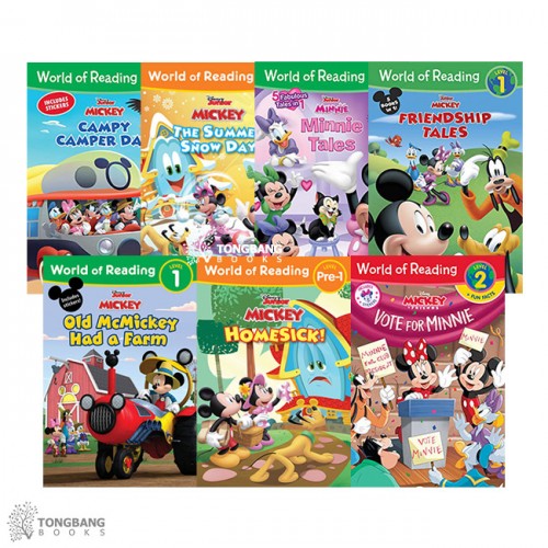 World of Reading 1, 2단계 : Mickey and Minnie 시리즈 리더스북 4종 세트 (Paperback) (CD없음)