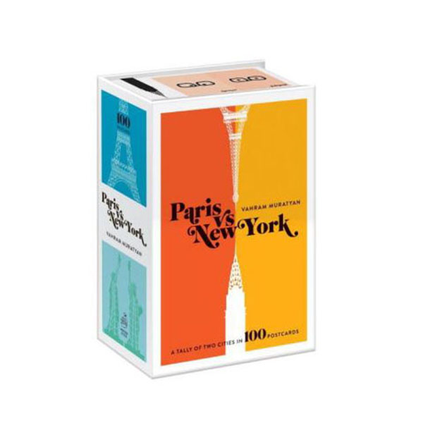 Paris versus New York Postcard Box: A Tally of Two Cities in 100 Postcards
