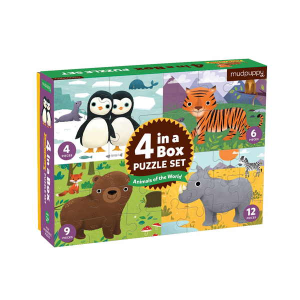 Animals Of The World 4-In-A-Box Progressive Puzzle (Puzzle)