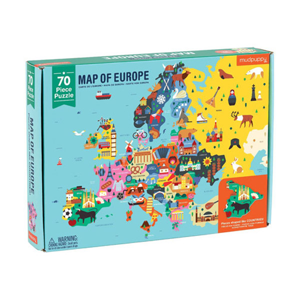 Mudpuppy : Map of Europe Geography Puzzle (70 Piece)