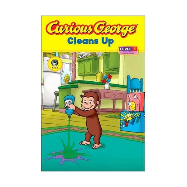 Curious George Early Reader Level 1 : Curious George Cleans Up (Paperback)