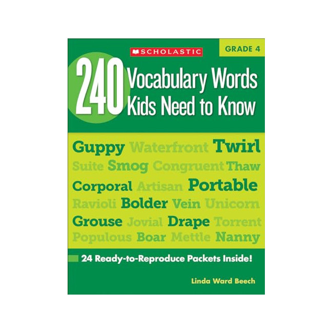 240 Vocabulary Words Kids Neet to Know Grade 4