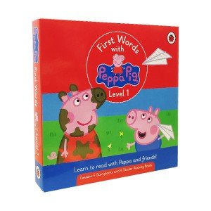 [파본:B급(박스및도서훼손, Daddy Pig's Big jump 책 속 스티커 페이지 2장 중 1장 없음 )][★독점][QR음원 포함] First Words with Peppa Level 1 (Paperback+Activity Book, 8종, 영국판)