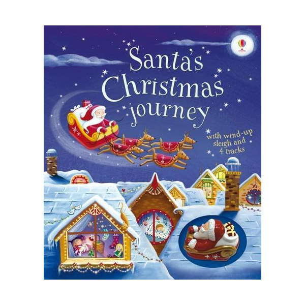 ★어스본★Santa's Christmas Journey with Wind-Up Sleigh (Board book)