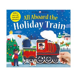 [★탈것]Slide Through All Aboard the Holiday Train (Board book)