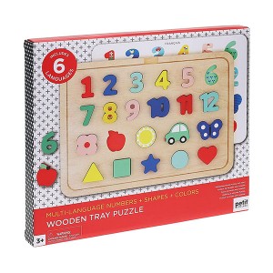 Petit Collage : Wooden Tray Puzzle - Numbers, Shapes, Colors (Puzzle)