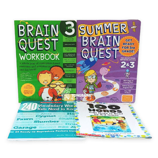 Brain Quest & Scholastic Grade 3 영어문제집 4종 세트 (Paperback)