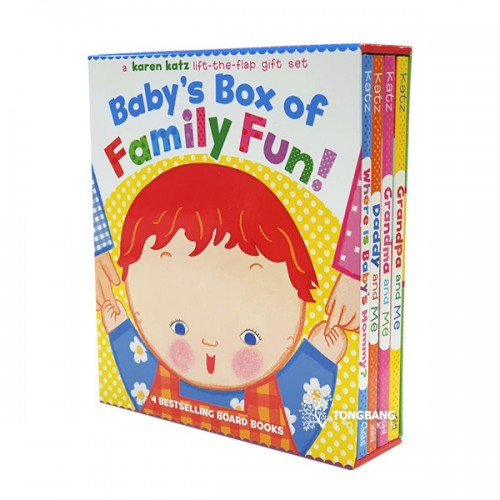 Karen Katz : Baby's Box of Family Fun Boxed Set (4 Board Books,Lift-the-Flap) (CD미포함)