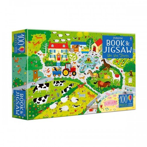 Usborne Book and Jigsaw : 100 Piece On the Farm (Puzzle, 영국판)